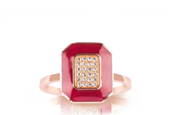 0,10 Karat Mineli Pırlantalı Yüzük 14K