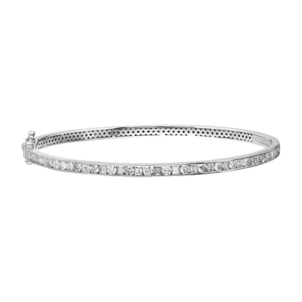 1,03 CT Pırlantalı 1,10 CT Bagetli Kelepçe Bileklik 14K