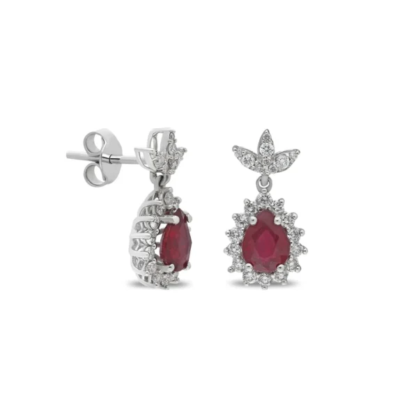 0,42 CT Pırlantalı 1,88 CT Renkli Küpe 18K
