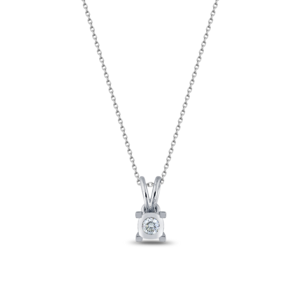 0,06 Karat Tektaş Pırlantalı Kolye 18K